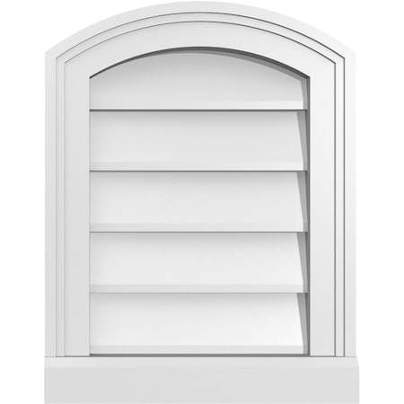 Ekena Millwork Arch Top Surface Mount PVC Gable Vent: Functional, w/ 2"W x 2"P Brickmould Sill Frame, 14"W x 18"H GVPAR14X1803SF